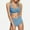 01 Light Blue, variant on Hicidod High Waisted Bikini Sets for Women Tummy Control Solid Beach Bathing Suits Modest Criss Cross Cute Halter 2 Piece Swim Suit