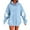 Light Blue, variant on Kilaqueen Halloween Ghost Sweatshirts for Women Spooky Season Funny Long Sleeve Loose Fit Hooded Tops Cute Graphic Print Fall Hoodies