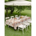 thumbnail image 3 of Outdoor Tablecloth with Umbrella Hole and Zipper, Orange Floral Rectangle Table Cloth 52x70 Inch Waterproof Tablecloth, Country Boho Ethnic Art Flowers Motifs Picnic Table Cover for Patio Camping, 3 of 7