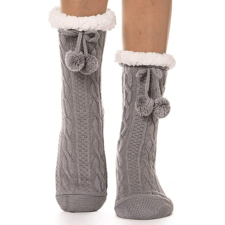 

Womens Fuzzy Slipper Socks Warm Thick Knit Heavy Fleece lined Fluffy Christmas Stockings Winter Socks