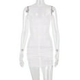 thumbnail image 2 of Pyjamas Mignons Blancs pour Femmes, Ensembles de Pyjamas en Polyester pour Femmes Doux, Pyjamas Mignons Sans Manches, Robe Mini Néon en Maille Transparente pour Femmes Vacances Été Plage Fête, 2 of 5