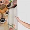 thumbnail image 3 of BCIIG Deer Flower Crown Bathroom Decor Set with Hooks, Colorful Luxurious Graphic Print Polyester Fabric Shower Curtain, Waterproof and Easy to Install 36x72, 3 of 7