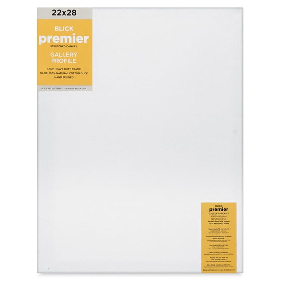Blick Premier Stretched Cotton Canvas - Gallery Profile, Splined, 22" x 28"