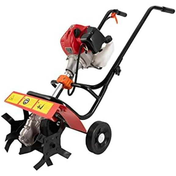 Tiller Cultivator Tiller for Gardening 52Cc 2 Stroke Garden Yard Rototiller Tilling Rotary Cultivator Heavy Duty Mini Gasoline Tiller Cultivator for Plowing Turning Soil Ditching 1900W$$Garden &