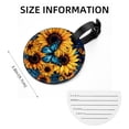 thumbnail image 5 of Starry Sky Sunflower Butterfly 2pcs PU Leather Round Bag Tags with Privacy Cover and Name ID Tag - Suitcase Tags for Travel Luggage, Handbags, Backpacks, School Bags, 5 of 6
