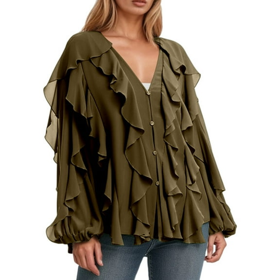 Tank Top Lace Cardigan for Women Womens Cardigan Pregnancy Sweaters for Women Lace Cardigans Summer Open Sweater Women's Fashionable Color Layered Decorative V Neck Long Sleeve Shirt Bronze M