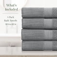 thumbnail image 2 of Juego de toallas de baño Springtree Home Krista 100% algodón x4 Ultimate Grey, 2 of 9
