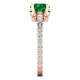 thumbnail image 3 of Clara Pucci 14K Rose Gold 1.47ct Emerald Solitaire with Accents Ring, 3 of 8