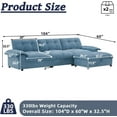 thumbnail image 2 of 104" Cloud Couch Sectional Sofa with Storage Ottoman, L Shaped Modular Sofa with Cup Holder & Side Storage Pockets & USB Charging Port, Chenille 4-Seat Sofa for Living Room, 2 of 9