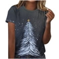 thumbnail image 2 of Fiudx Ofertas Flash Del Día Camiseta de Manga Corta con Cuello Redondo y Estampado Informal para Mujer, 2 of 4