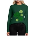 thumbnail image 6 of UngA St Patricks Day Shirt Women Long Sleeve Heart Lucky Clover T-Shirts St Patty's Day Long Sleeve Gift Tees Tops,Size M, 6 of 8