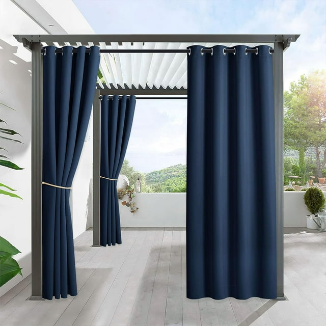 Rideau de Patio Extérieur - Tenture de Pergola Rideaux Intérieur Extérieur à Oeillets Drapé pour Pavillon Gazebo Porche Porte Panneau es Grand x es Long Biscotti