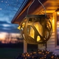 thumbnail image 6 of Solar Fence Hollow Metal Hanging Light,LED Solar Decorative Garden Lantern for Patio Outdoor Decor, 6 of 9