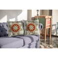 thumbnail image 3 of Cosmic Mandala Indoor/Outdoor Fabric Pillow with Zip in Orange and Green26x26, 3 of 4