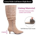 thumbnail image 3 of LOVE STEETLY Women's Extra Wide Calf Knee‑High Slouchy Boots, True Wide Width Kitten Heel Plus Size Comfort Boot., 3 of 7