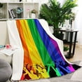 thumbnail image 3 of Rainbow Blanket Gay Pride Parade Sherpa Soft Fleece Throw Blankets Lightweight Fluffy Pride Blanket Pride Decor Suitable for Couch Sofa Bed Living Room, 3 of 6