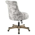 thumbnail image 4 of Linon Sinclair Wood Base Adjustable Rolling Office Chair in Floral Gray Fabric, 4 of 12