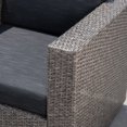 thumbnail image 5 of GDF Studio Venice Outdoor Wicker 3 Piece Swivel Chat Set with Water Resistant Fabric Cushionsm, Mixed Black and Dark Gray, 5 of 11