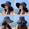 thumbnail image 4 of Sombrero para el sol para mujer, protección UV, ala ancha, visera de playa ajustable, sombrero de pesca con solapa para el cuello, es un gran sombrero para actividades, 4 of 5