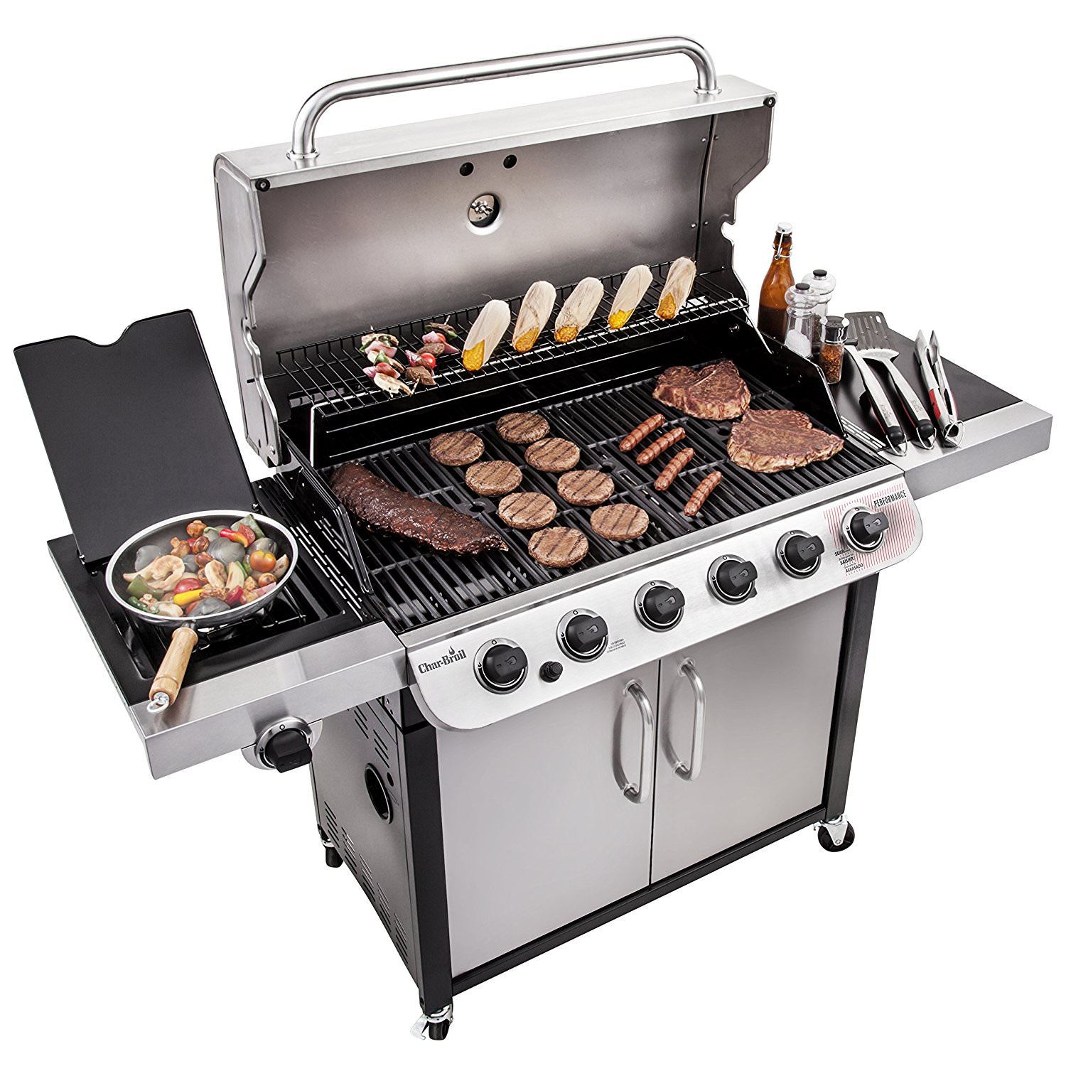 Char-Broil Performance Series 6-burner Liquid Propane Gas Grill with Side Burner, Black & Stainless - image 5 of 11