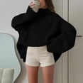 thumbnail image 5 of Black Sweaters for Women's 2023 Winter Sweaters Oversized Turtleneck Long Sleeve Chunky Knitted Tunic Pullover Tops Womens Fall Fashion 2025, 5 of 6