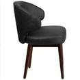 thumbnail image 4 of Black LeatherSoft Side Reception Chair with Walnut Legs, 4 of 5