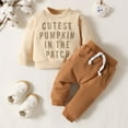 thumbnail image 2 of Ramiter Baby Boy Clothes 12-18 Months Toddler Baby Boy Fall Winter Clothes Color Block Long Sleeve Sweatshirt Pullover Tops + Joggers Pants Outfit Set(Beige,6-12 Months), 2 of 8