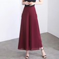 thumbnail image 2 of Womens Side Slit Chiffon Summer Thin Elastic Chinese Style Nine Point Pants, 2 of 10