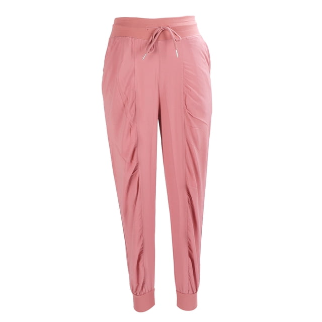 Pantalones de chándal casuales para mujer, pantalones deportivos de moda con bolsillo para actividades al aire libre, color rosa L