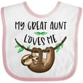 thumbnail image 3 of Inktastic My Great Aunt Loves Me Cute Sloth and Baby Boys or Girls Baby Bib, 3 of 4