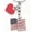 1pc USA flag with heart, variant on 1pc USA Keychain United States of America Patriotic Round Metal Key Ring in a Pouch MEGA Charm Gift for Men Women Travel Souvenir Gift for Veterans, Travelers & Patriot