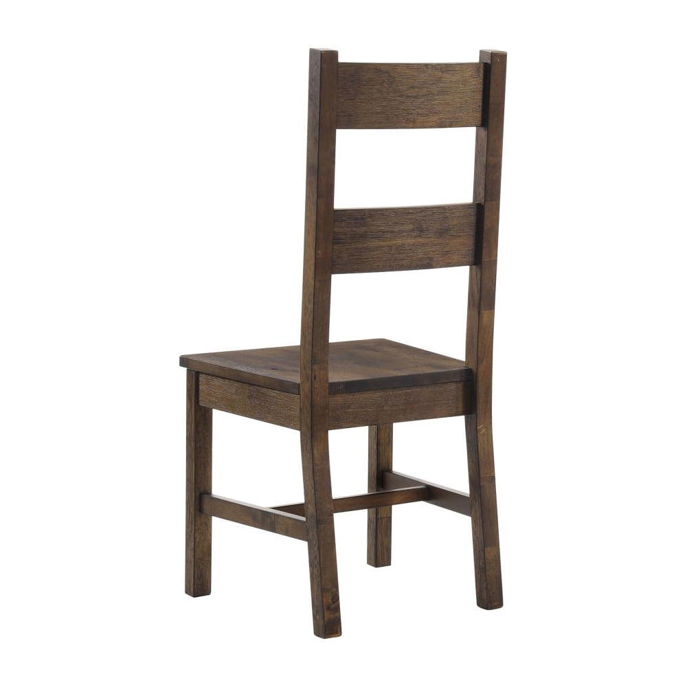 Lisonu Rustic Farmhouse Dining Chairs, Set of 2, High Ladder Back Solid Wood Kitchen Chairs, Traditional Side Chair for Dining Room, Rustic Golden Brown Finish