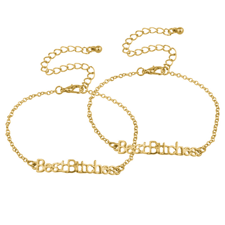 Lux Accessories Best Bitches BFF Best Friends Forever Matching Chain Link (Cool Best Friend Bracelets)