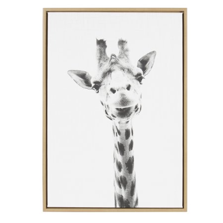 Kate And Laurel Sylvie Giraffe Animal Print Black And White
