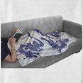 thumbnail image 6 of Dragon Soft Flannel Fleece Throw Blanket, Indigenous Japanese Dragons White Background Vitality Creatures Myth Print, Cozy Plush for Indoor and Outdoor Use, 60" x 80", Blue, by Ambesonne, 6 of 6