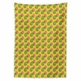 thumbnail image 2 of Tropical Tablecloth, Ripe Guava Fruits with Fresh Leaves Hand Drawn Agriculture Produce, Rectangle Satin Table Cover Accent for Dining Room and Kitchen, 52" X 70", Yellow Green, by Ambesonne, 2 of 2