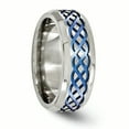 thumbnail image 4 of Edward Mirell Titanium Blue Anodized Brushed & Polished 8mm Band, 4 of 7