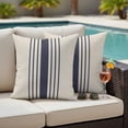 thumbnail image 2 of 2 Pack Outdoor Waterproof Throw Pillow Covers,Modern Navy Blue White Stripe Decorative Square Patio Pillowcases for Chair Couch Sofa 18x18in, 2 of 9