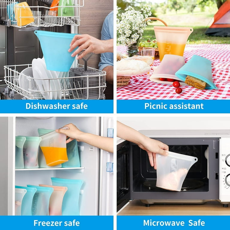 Buy Wholesale China Reusable Silicone Food Storage Bags,stand Up Leak Proof  Ziplock Bags, Perfect For Milk, Fruit, Snack & Reusable Silicone Sandwich &  Snack Bag at USD 3.5