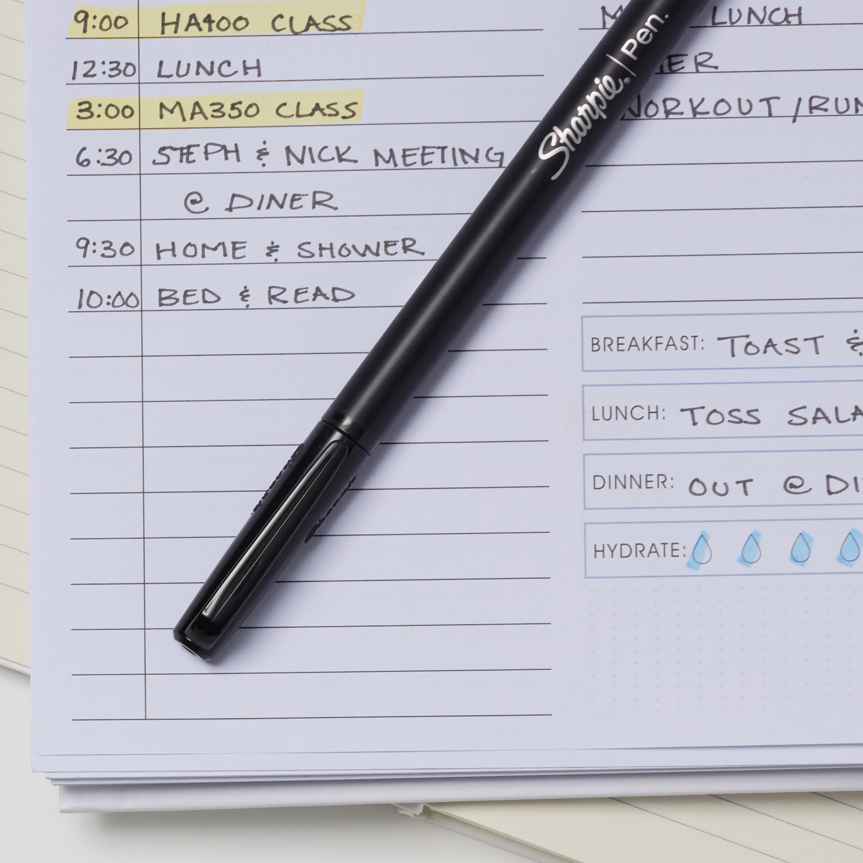 Stylos Sharpie, pointe feutre, pointe fine (0,4 mm), noir, 4 unités