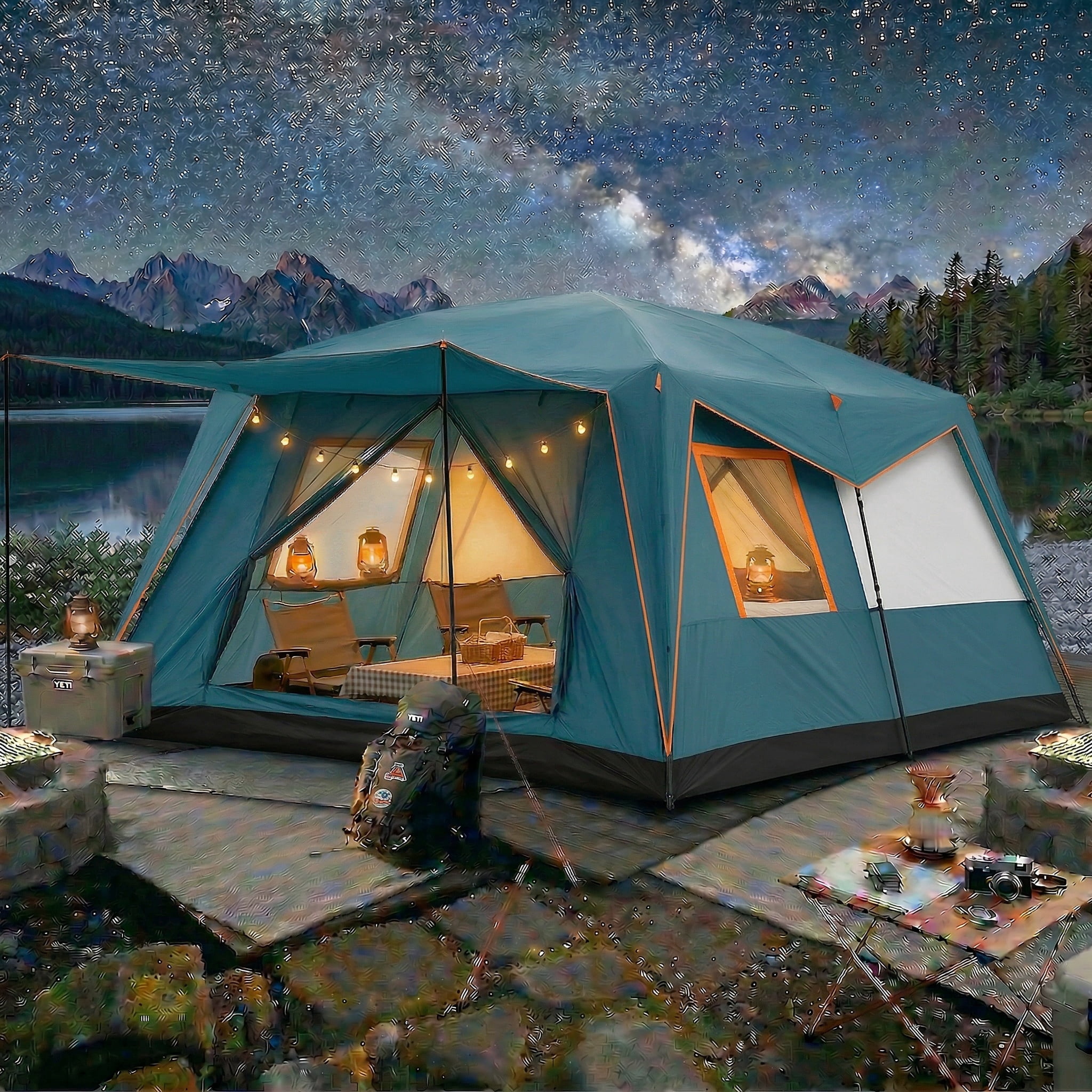HOTEEL 12x12ft Pop-up Gazebo EZ Set-up Camping Canopy Tent with 6