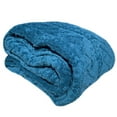 thumbnail image 2 of Sherpa Trquoise Embossed Throw Plush Cozy Super Soft Bed Blanket, 2 of 5