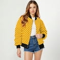 thumbnail image 4 of Holzkary Women's Zip Up Sweatshirts Jackets Long Sleeve Casual Loose Outwear with Pockets Women's Jacket Lightweight Zip Casual Jacket Printed Coat Stand Collar Cropped Coat Yellow Xxl, 4 of 9