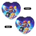 thumbnail image 2 of Pofeuu Mario for Portable Pocket Makeup Mirror PU Cover Compact Travel Mirror with Normal and Magnifying Double Sided Glass-Heart Shape, 2 of 9