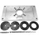 thumbnail image 1 of Placa de inserción de mesa de aleación de aluminio con 4 anillos para banco de carpintería, 235 mm x 120 mm x 8 mm JFHHH pequeña, 1 of 5