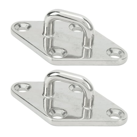 

2 Pcs Ceiling Hook Pad 316 Stainless Steel Eye Plate Top Mount Hanger Hook for Marine