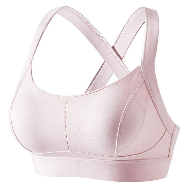 Women's High Impact Sports Bra, Wireless Racerback Yoga Bra with Padded Fixed Cups, Full Coverage Seamless Workout Bra for Running, Gym, Training, Comfortable Sleep