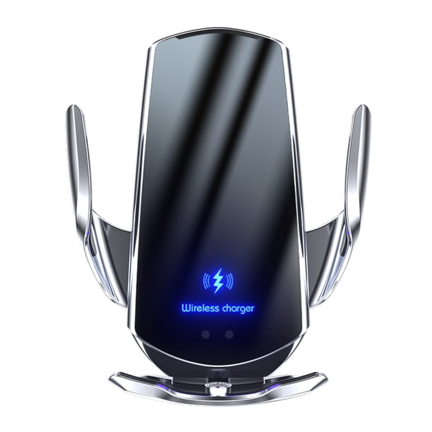 Soporte para teléfono Soporte para teléfono móvil para automóvil Cargador inalámbrico Soporte automático para teléfono móvil, plateado kenally EL001533-06B