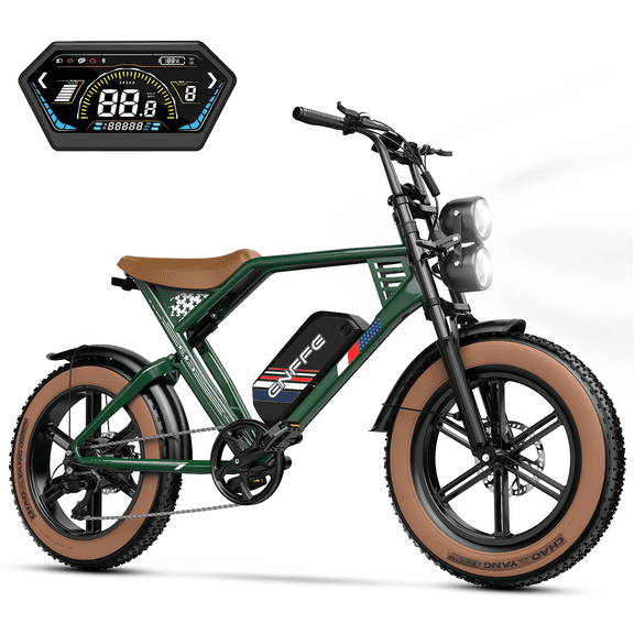 ENFFE ES2 Max Electric Bike for Adults,Peak 1500W Motor,48V 22.5Ah Battery,Up to 100Miles Range,32MPH,shimano 7-Speed 20” *4.0 Fat Tire E-Bike,With NFC,UL2849 Certified