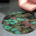 thumbnail image 4 of Green Butterfly Round Carpet Circle Rug Outdoor Patio Area Rug Washable Large Area Rugs Hallway Room Decor Fitness Mats, 4 of 8